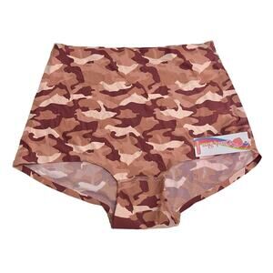 Cheek Boss Boyshort Panty Tan Camo Size Small
